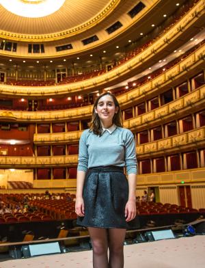 student intern in vienna auditorium