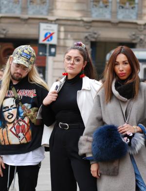 students pose for a fashionable photo in Rome